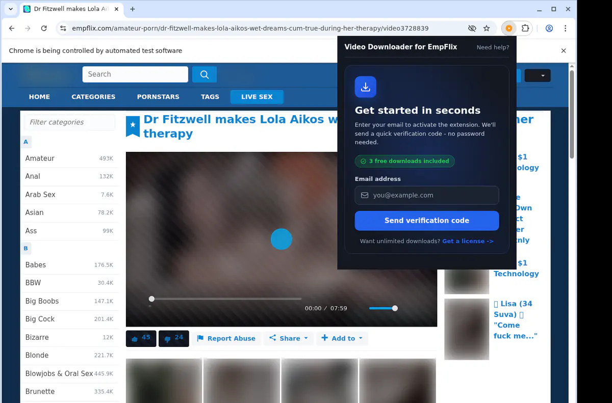 Empflix Video Downloader browser extension screenshot 5